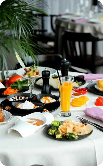 Curated fresh meals at Bustani Tulivu resort dining Bungoma Kenya