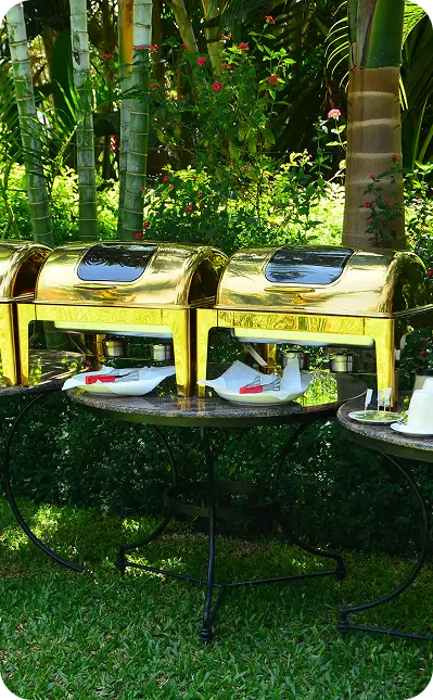 Catering and outdoor event setup at Bustani Tulivu Western Kenya