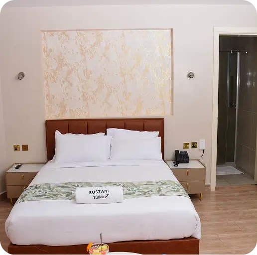 Deluxe room interior at Bustani Tulivu luxury resort Bungoma